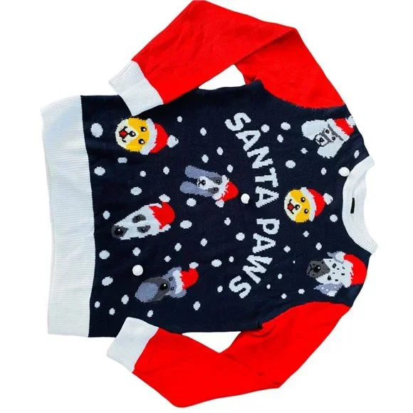 NEW H&M SANTA PAWS Holiday Christmas Sweater Men's Sz S / Womens Sz M - Picture 11 of 11